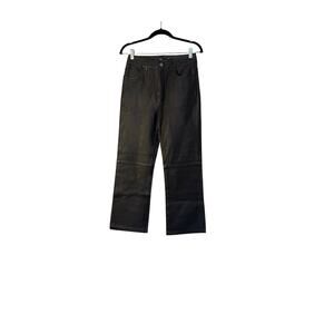 Maje Black Sheepskin Leather trousers